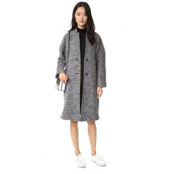 ATM Anthony Thomas Melillo Kimono Overcoat Heather Gray Women Size Small $795